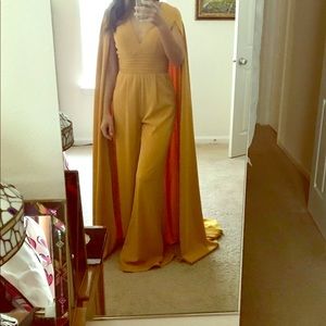 Mustard Yellow, Sz 4, Mac Duggal Jumpsuit NWOT